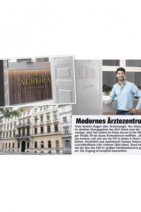 Modernes Ärztezentrum Pressebericht